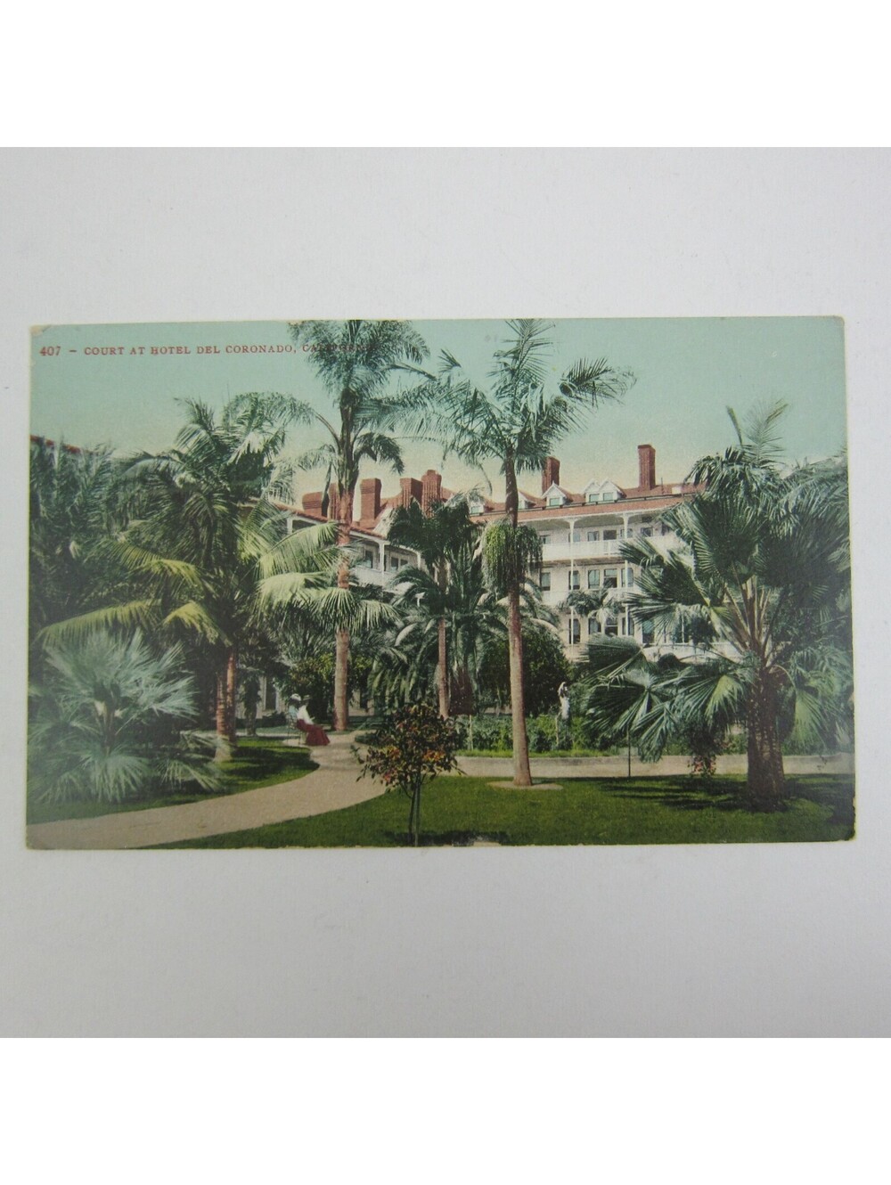 Postcard Court at Hotel del Coronado California Antique RARE